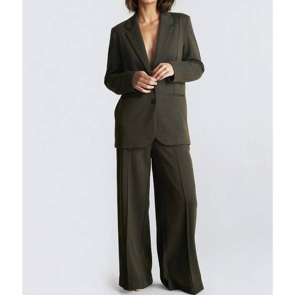 NEW ICHI kate jacquard wide leg lizard pant in olive